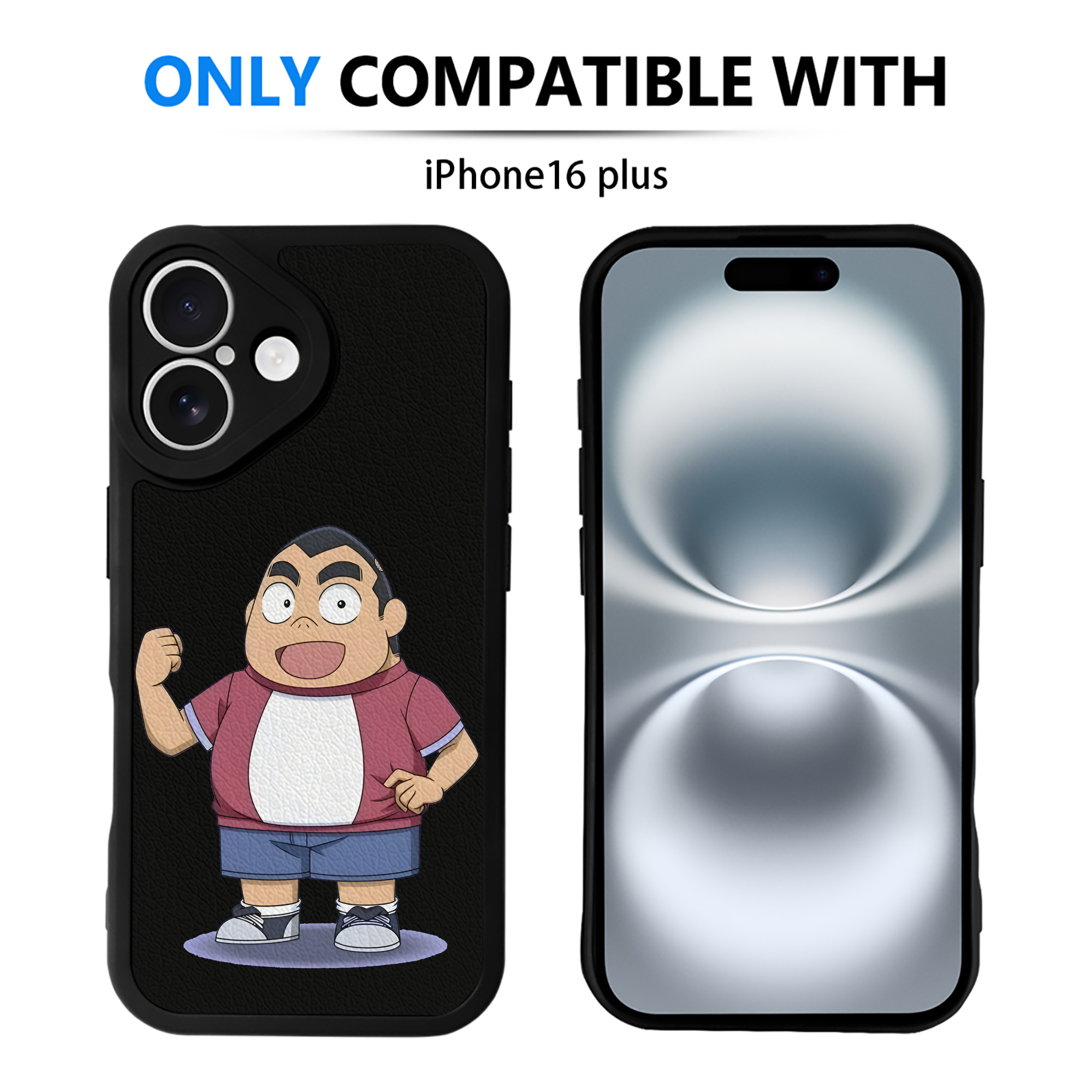 （画像用） 名探偵コナン 小嶋 元太 こじま げんた Detective Conan Kojima Genta 【iPhone 16シリーズ対応】シリコンスマホケース（レザー調） 材質：シリコン
